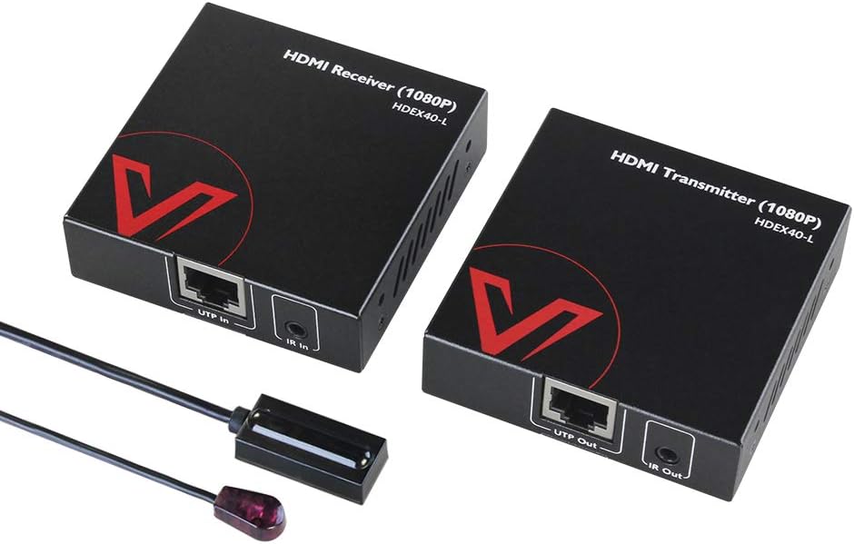 HDMI Extender Over Cat5e/6/6a/7 up to 1080P@60Hz 164ft/50m with IR Remote Control Pack of 2 K372
