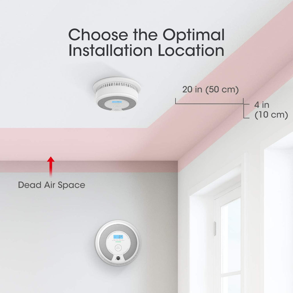 10-Year Battery Smoke and Carbon Monoxide Detector Alarm with LCD Display, Dual Sensor, 5-Pack U638023