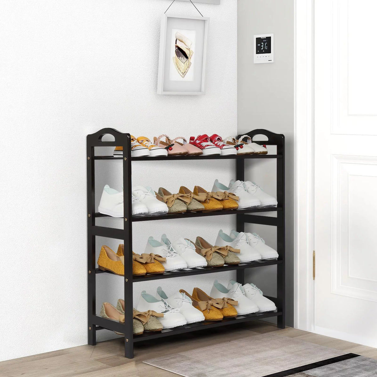 4-Tier Bamboo Coffee Shoe Rack M555881
