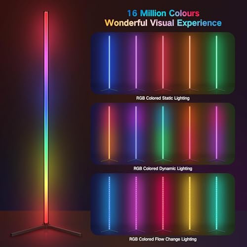 Smart LED Floor Lamp RGB, 2 Pack Color Changing Corner Lamp R98479