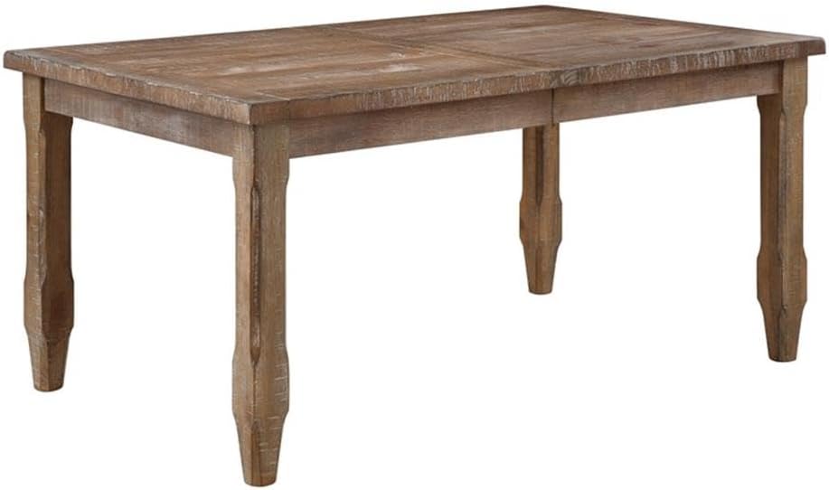 Light Brown Distressed Wood Extendable Dining Table J1339