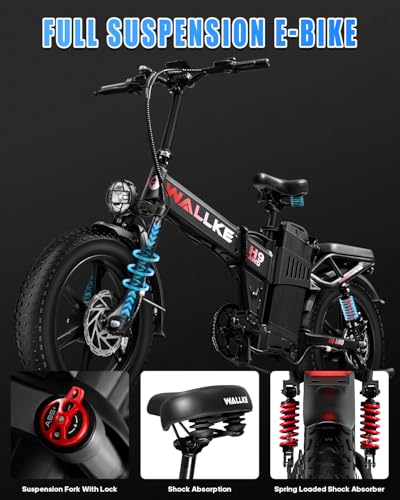 20" Fat Tire Folding Full Suspension Electric Bike M443756