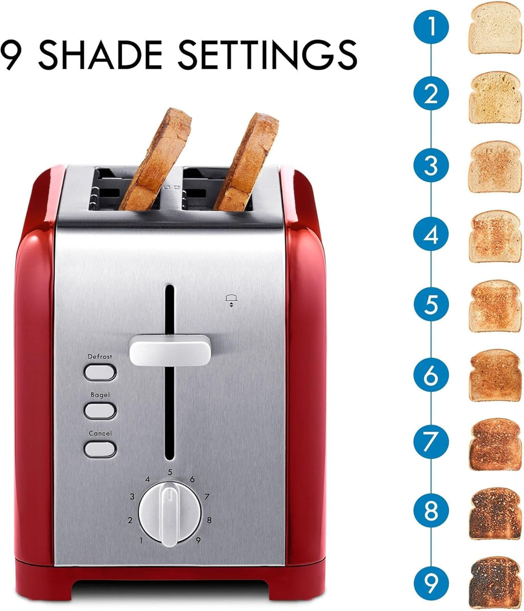 2 Slice Stainless Steel Toaster with Extra Wide Slots X687