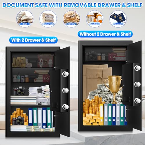 2.6 Cuft Fireproof Home Safe Box with Digital Safe Keypad Key B56320