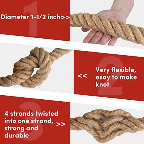 Natural Hemp Rope 1 in x 50 feet F621968