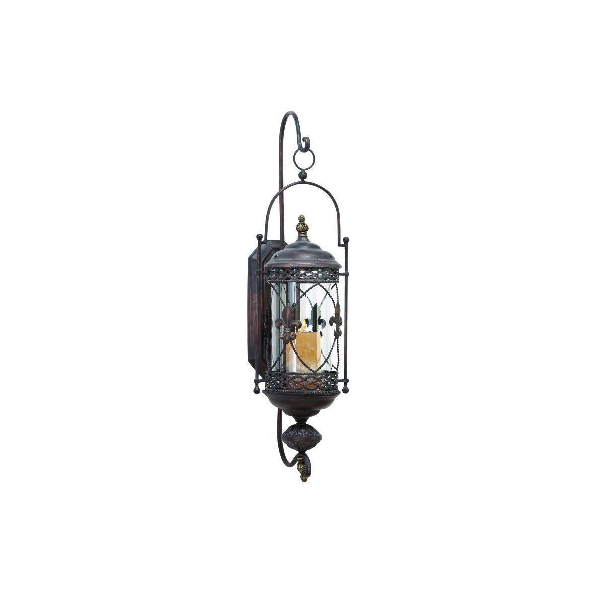 Metal and Glass Candle Sconce D9812