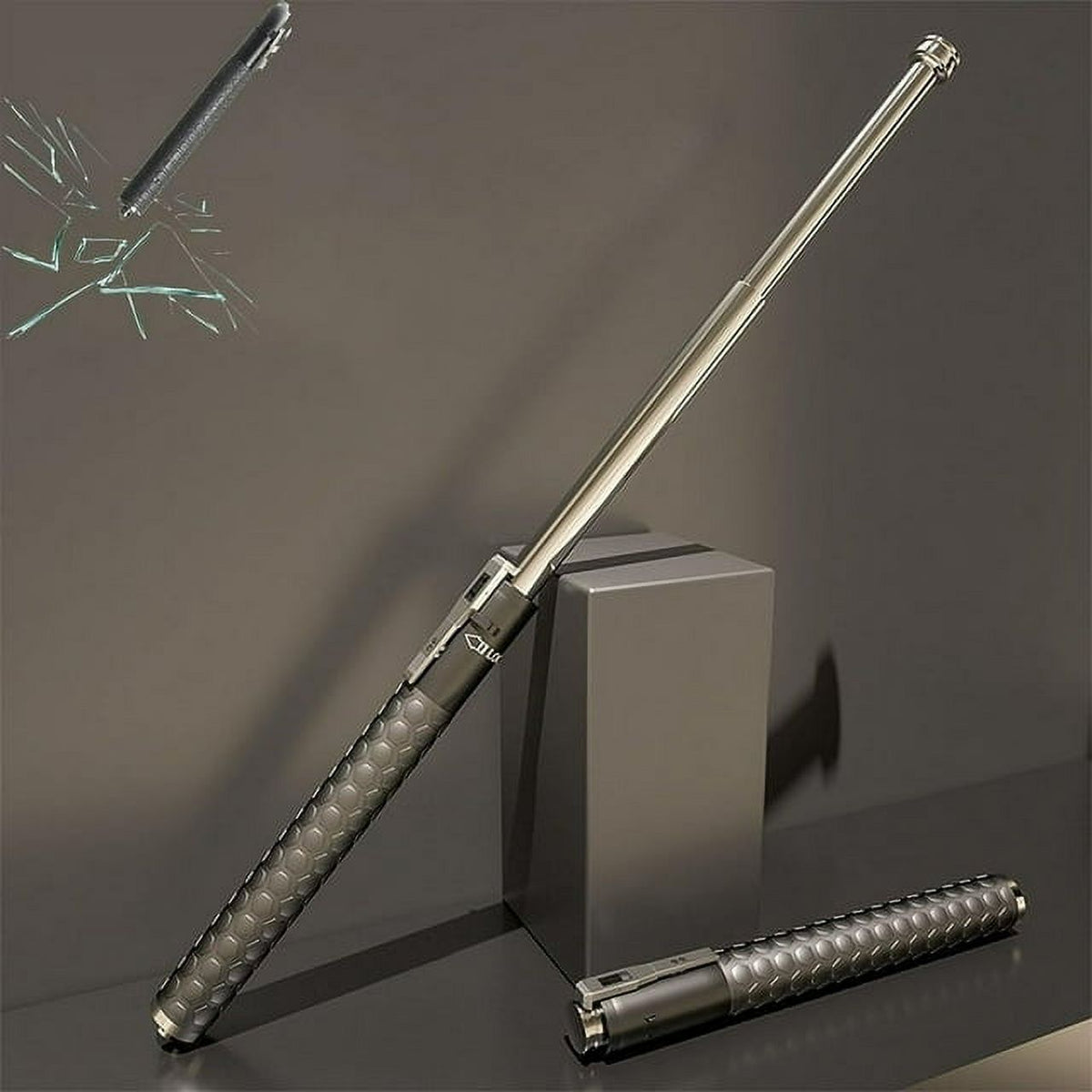 Enhanced Automatic Retractable Hiking Stick 3 Sections Trekking Poles with Sleeves and Tail Ropes Non-Slip E8465