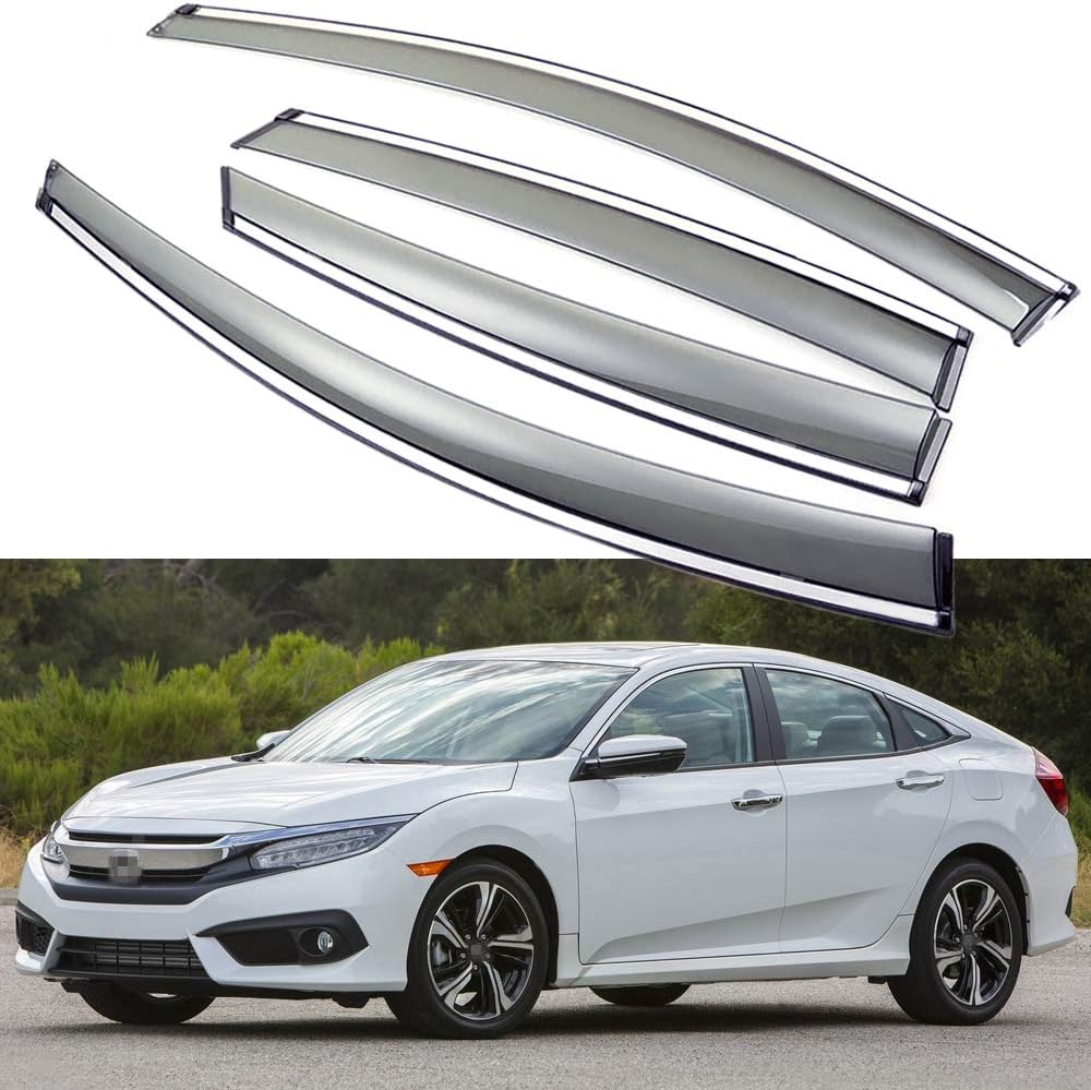 Car Window Visor Vent Shade Deflector Sun Rain Guards Q309