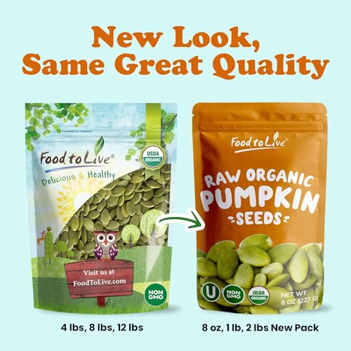Organic Raw Pepitas, 12 Ounces — Pumpkin Seed Kernels, Unsalted, No Shell X882821