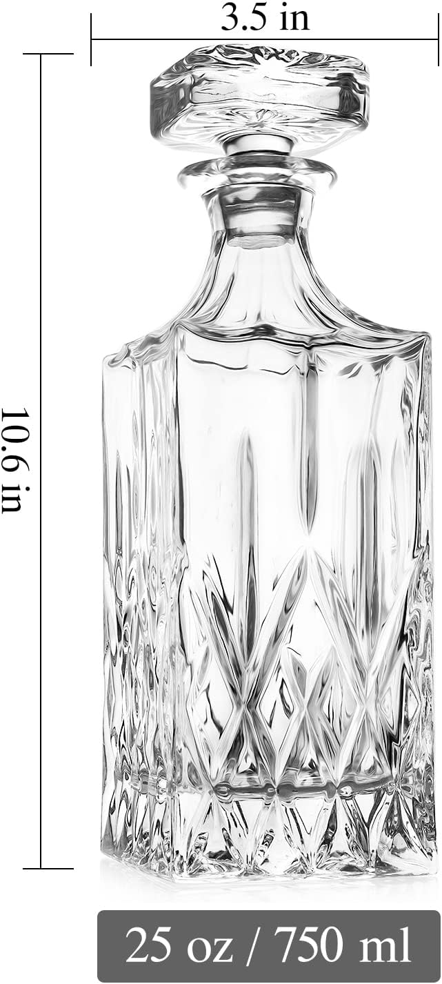 Lead-Free Crystal Whiskey Decanter with Glass Stopper L133