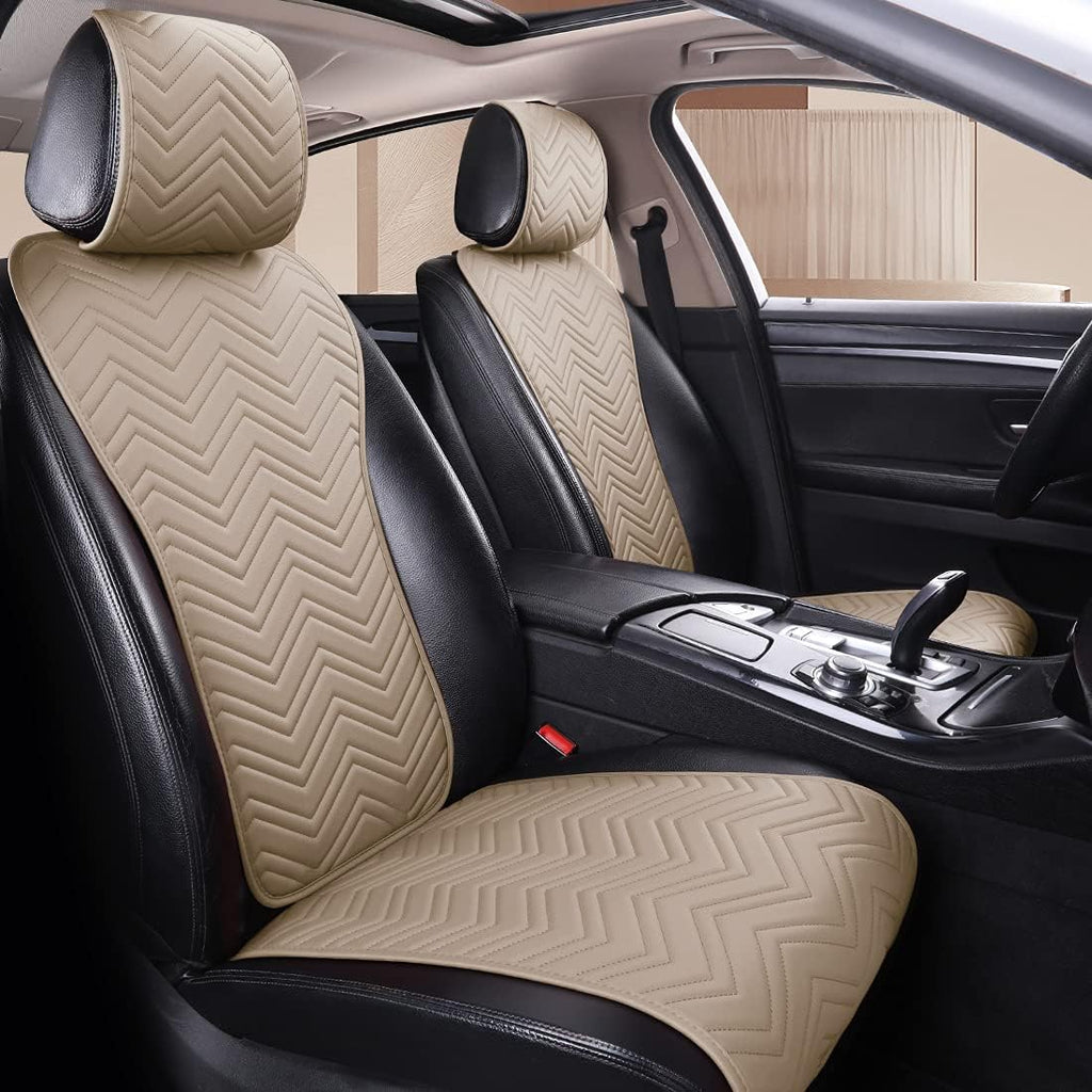 Beige Leather Car Seat Covers 11PCS V95905