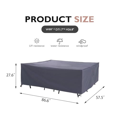600D Waterproof Outdoor Sofa Cover for Rectangle Table and Chair Set V52334
