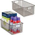 Metal Wire Storage Basket Bin with Handles, 2 Pack Matte Black W8817