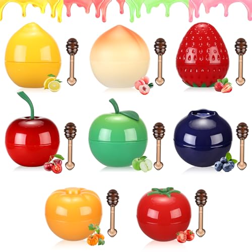 6 PCS Mini Strawberry Lemon Peach Cherry Moisturizing Lip Sleeping Mask Set W75737