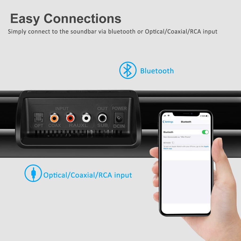 Wired and Wireless Bluetooth Sound Bar G211375