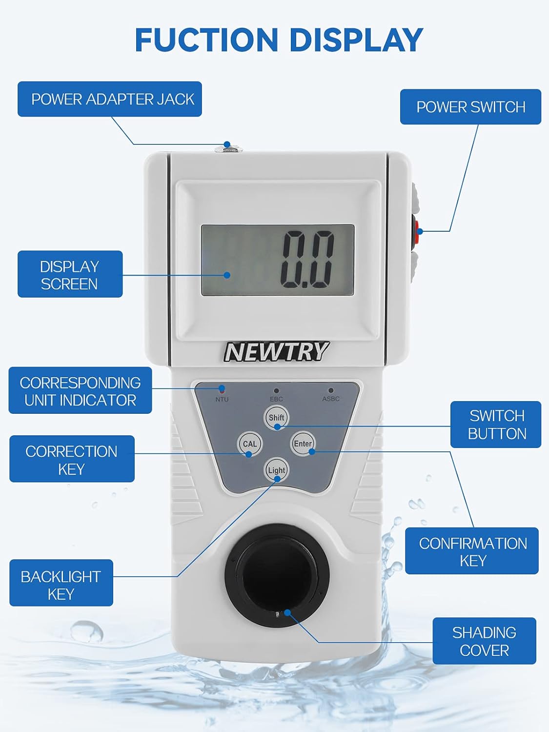 Portable Digital Water Turbidimeter 0~200 NTU Q816