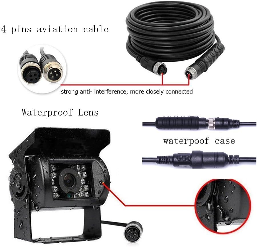 Vehicle Backup Camera 4 Split Monitor 18 IR Night Vision Waterproof Z80592