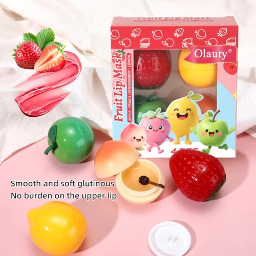 6 PCS Mini Strawberry Lemon Peach Cherry Moisturizing Lip Sleeping Mask Set W75737