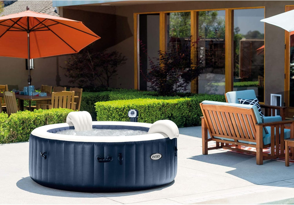 Blue 6 Person Inflatable Portable Heated Round Hot Tub Spa 85-inch x 28-inch F172