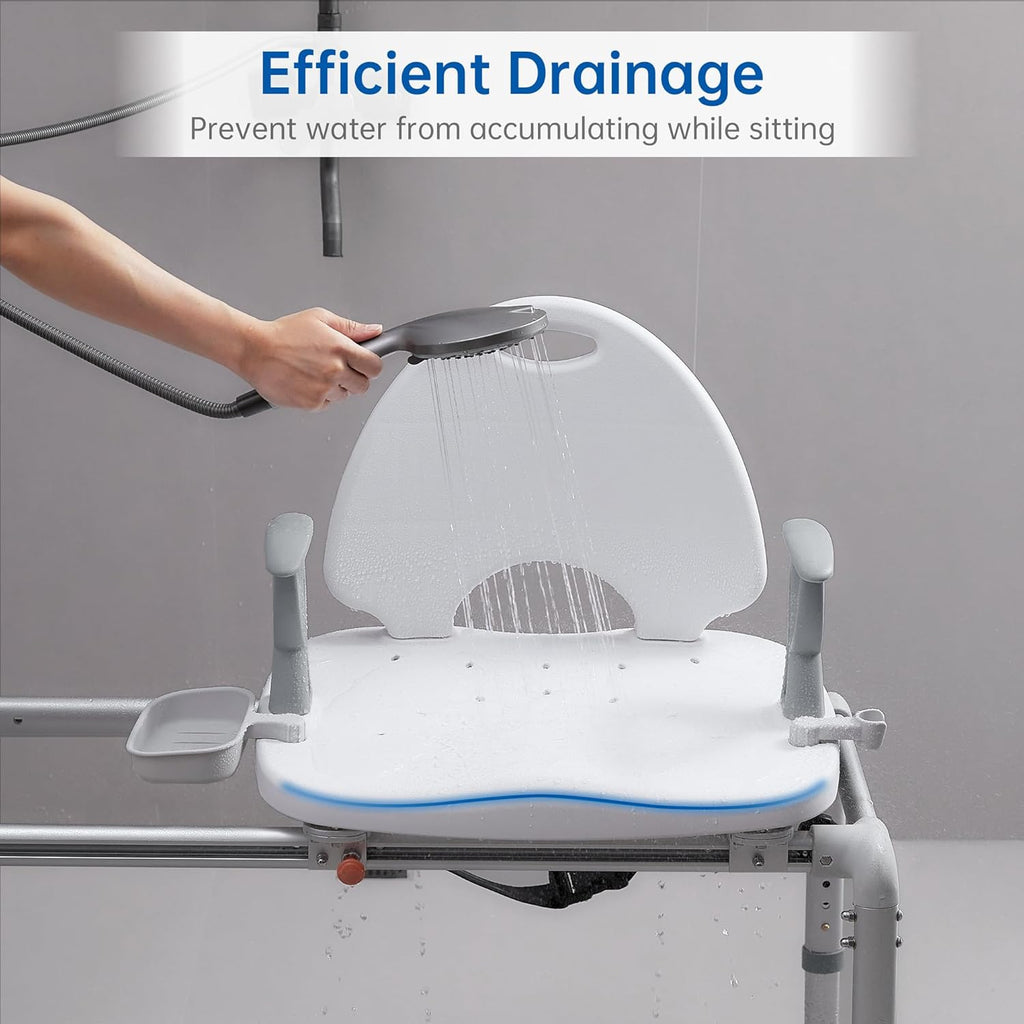 Heavy Duty Sliding Transfer Bench Bathtub Shower Chair with Non-Slip Suction Cup B81974