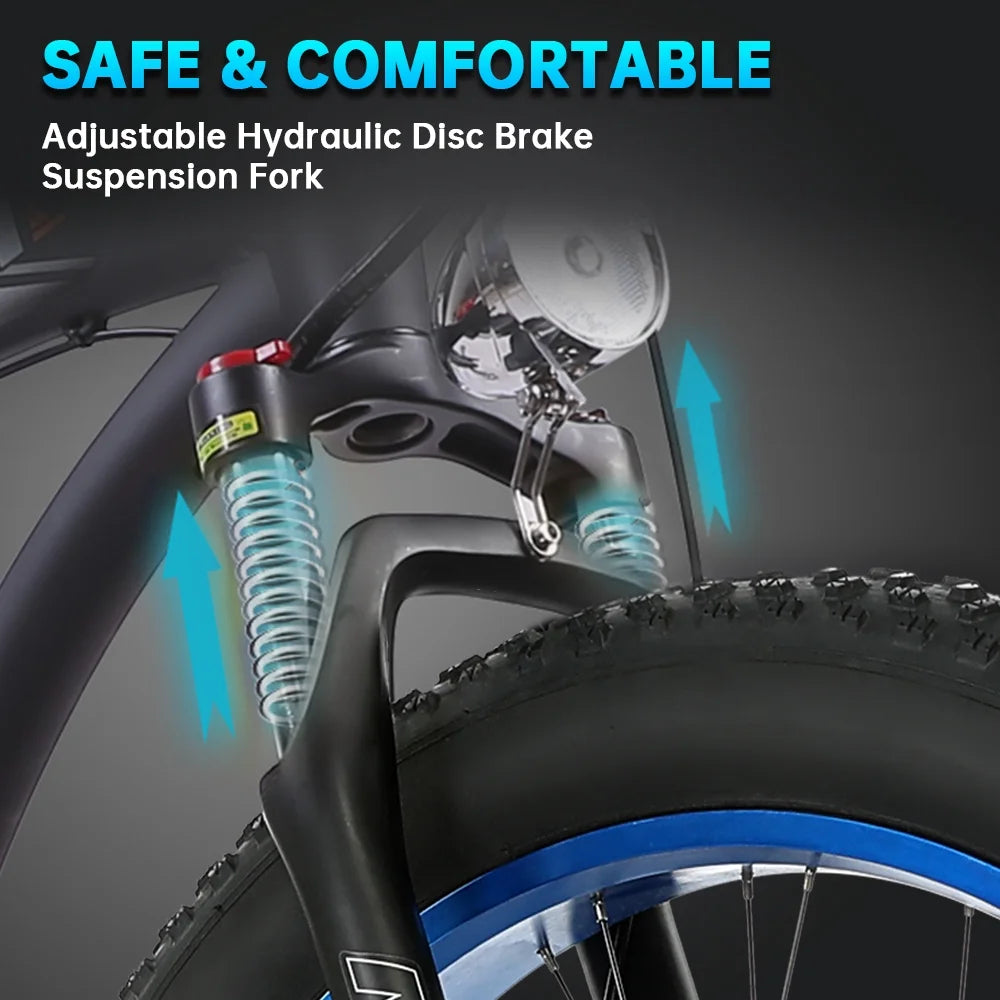 750 W 48 V 12.5 AH 26" Fat Tire Electric Bicycle W767