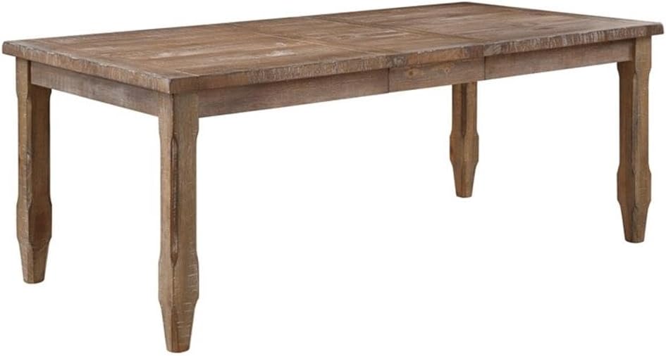 Light Brown Distressed Wood Extendable Dining Table J1339