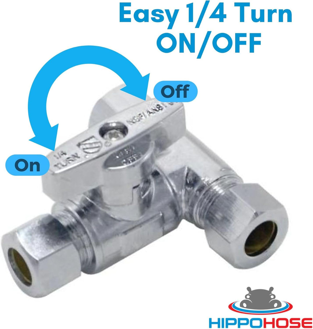 Tee Stop Valve (3/8" x 3/8" x 1/4") Lead-Free Brass T-Connector Valve E64241