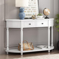 White Solid Wood Storage Cabinet with 2 Drawers and Open Shelf U94059