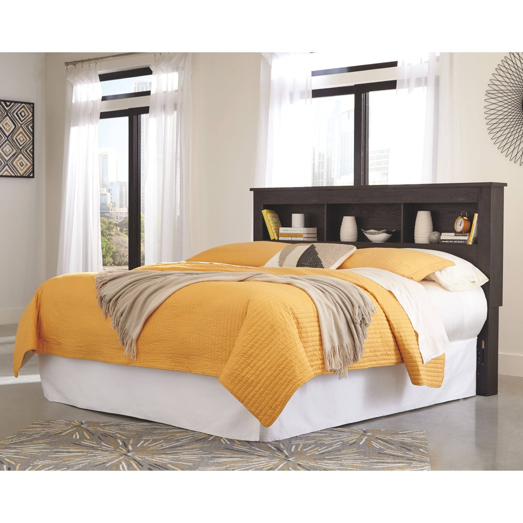 Dark Brown King Bookcase Headboard K1946