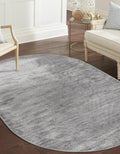 5' 3 x 8' Oval Gray Medium Rug Q1328
