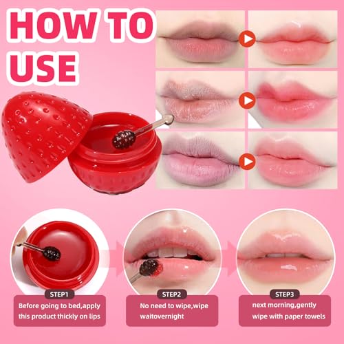 6 PCS Mini Strawberry Lemon Peach Cherry Moisturizing Lip Sleeping Mask Set W75737