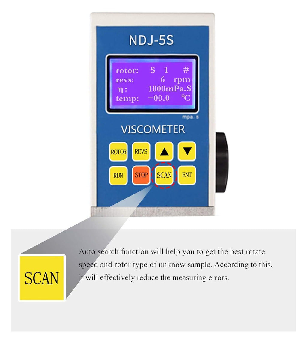 Digital Rotary Viscometer with Temp. Probe 10-6,000,000 mPa.s ±3% 110V I6389