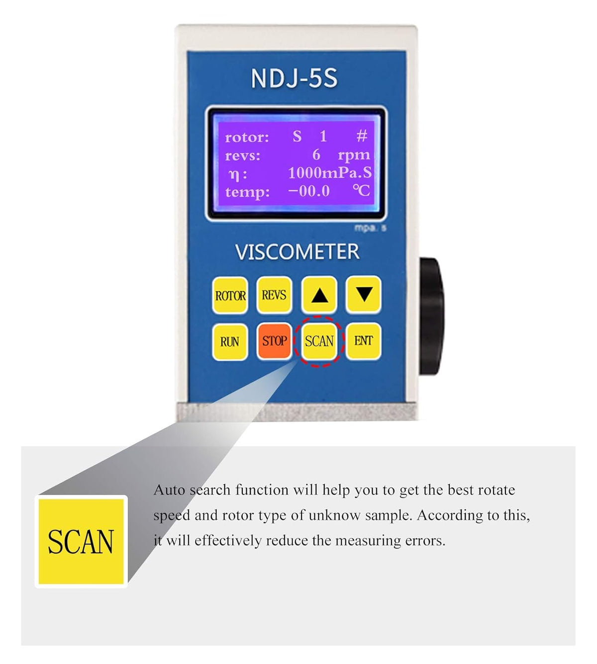 Digital Rotary Viscometer with Temp. Probe 10-6,000,000 mPa.s ±3% 110V I6389