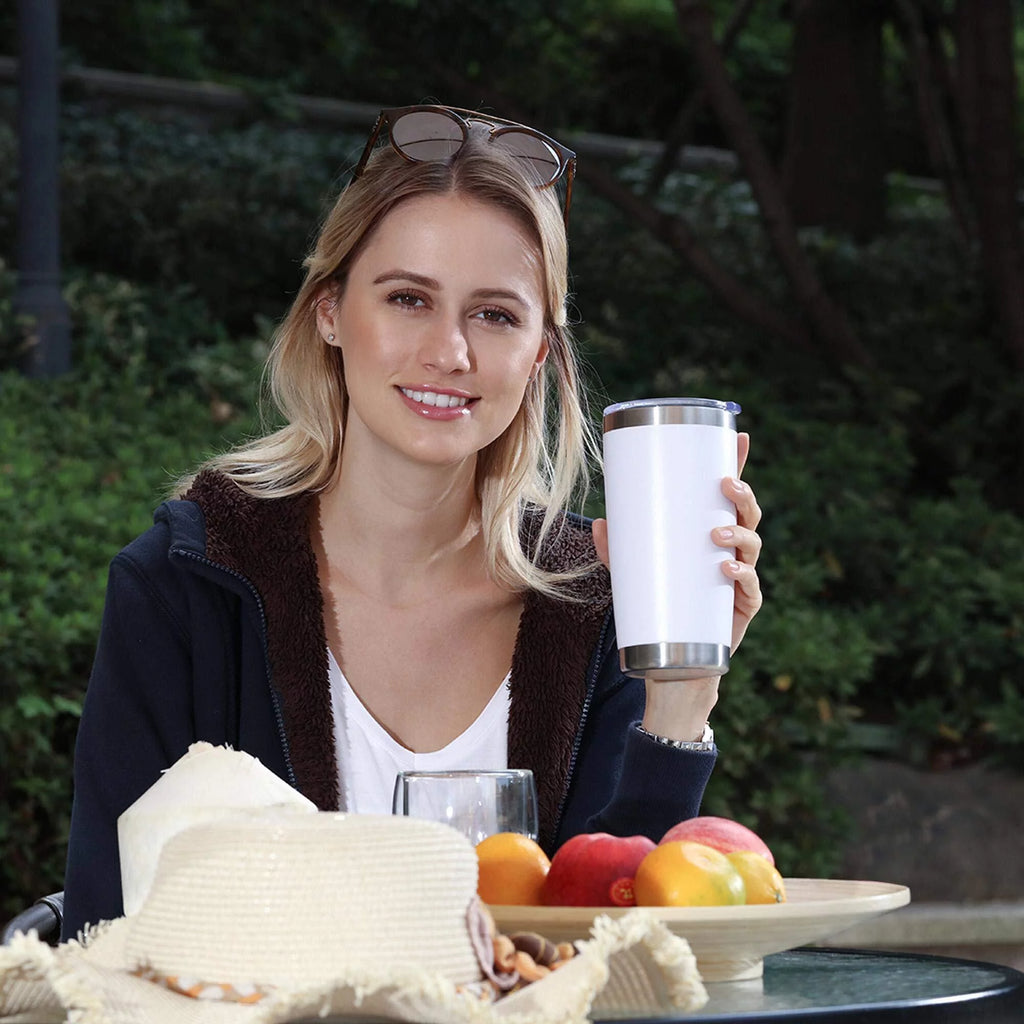 20oz Double Wall Vacuum Insulated Stainless Steel Tumbler 8 Pack with Lid and Straw O1165