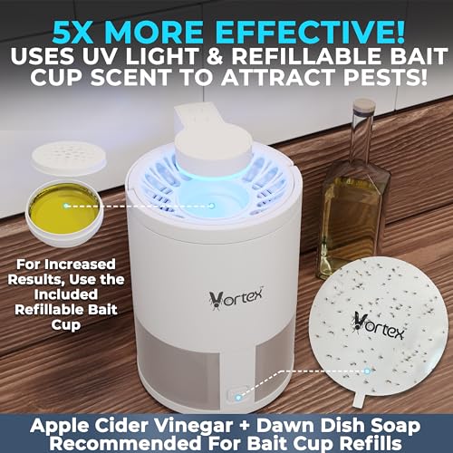 Indoor Insect Trap UV Light Suction Glue Board Bug Light Fruit Fly Trap (Black) H6664