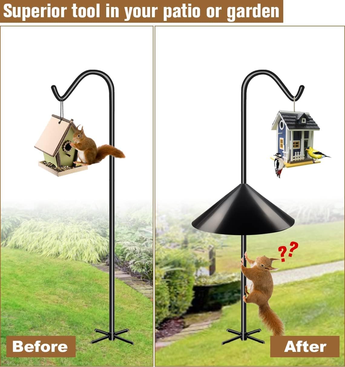 14 Inch Wide Squirrel Baffle for Bird Feeder Pole, PP Squirrel Proof Baffle (2 Pack) P6887