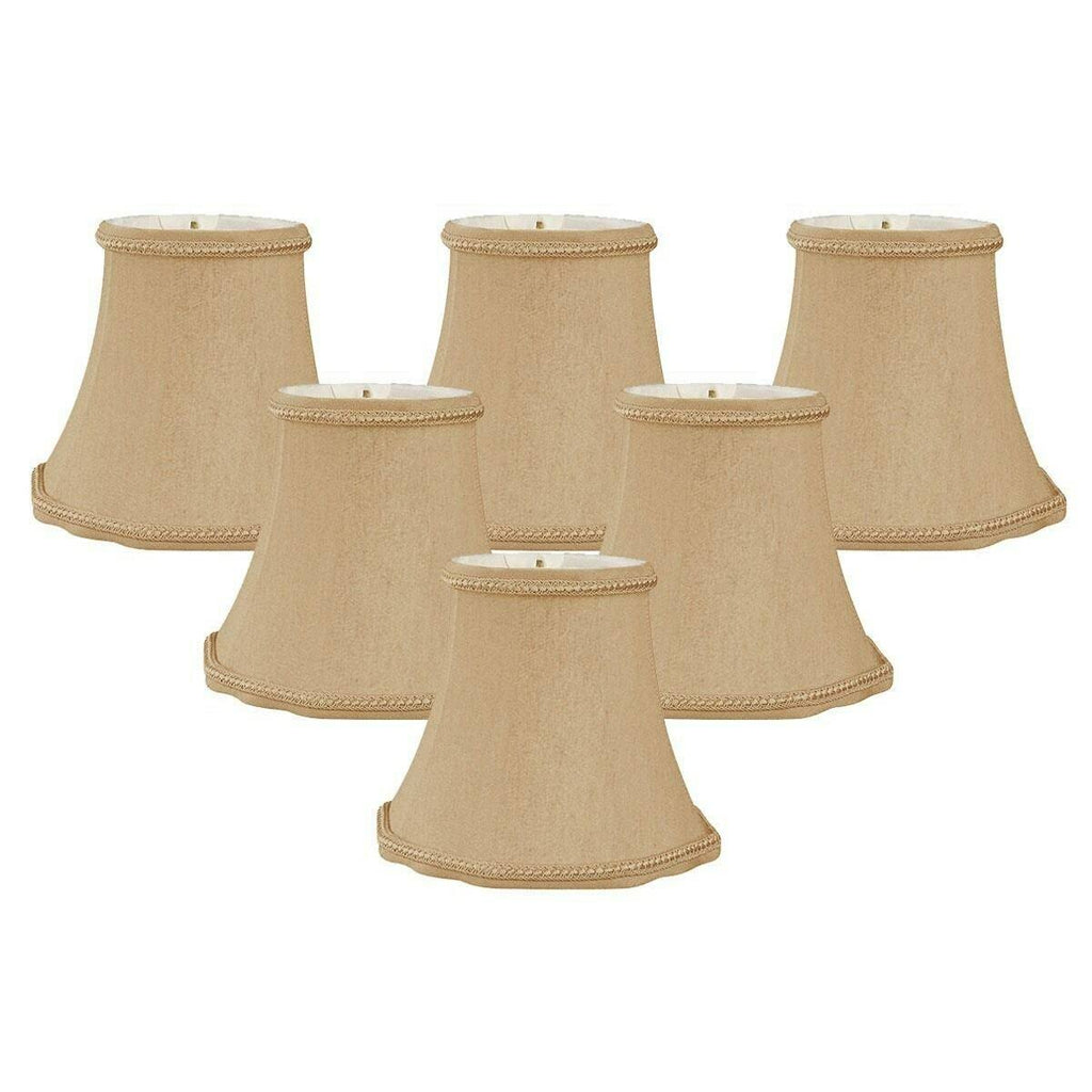 Scalloped 5 Silk Bell Candelabra Shade Set of 6 C964