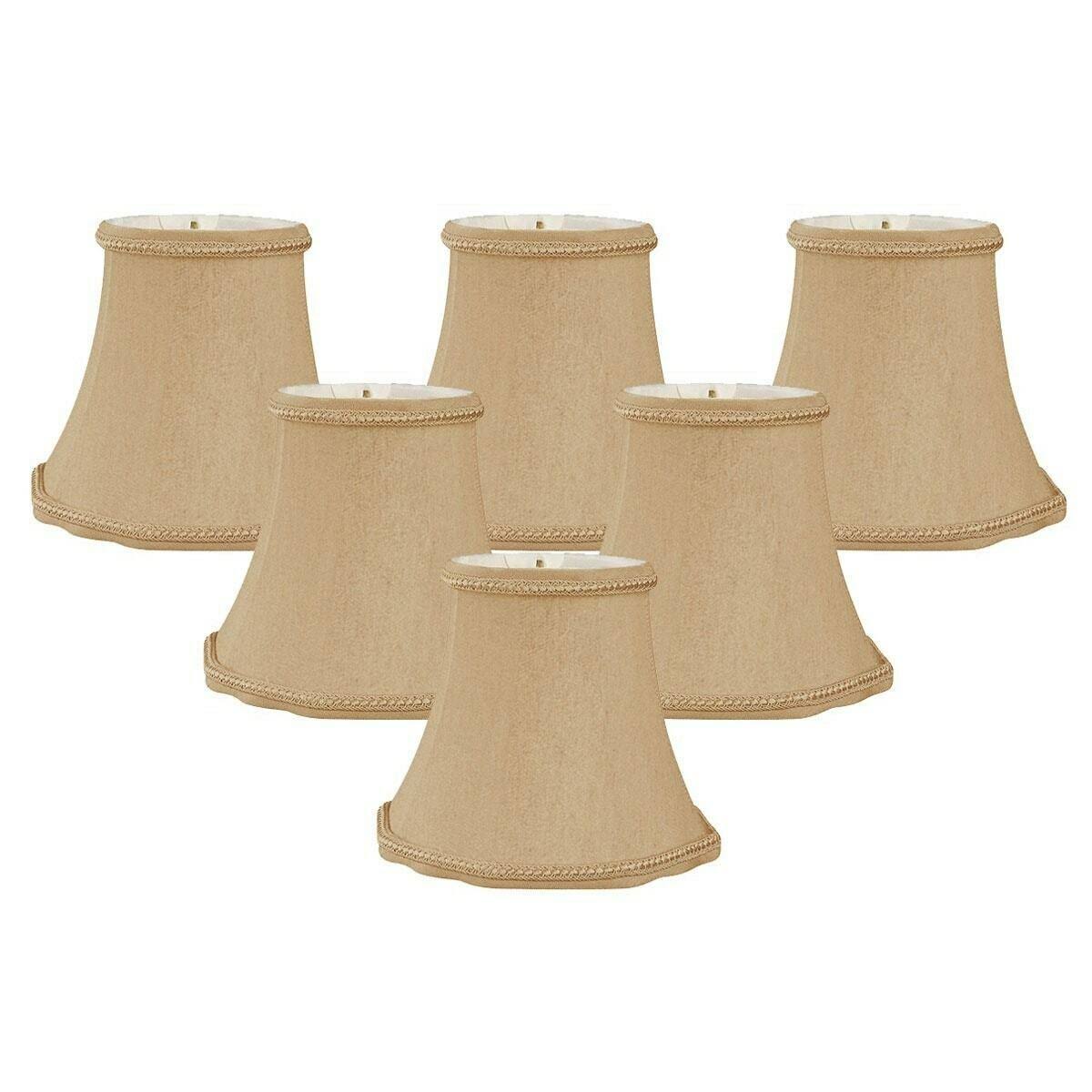 Scalloped 5 Silk Bell Candelabra Shade Set of 6 C964