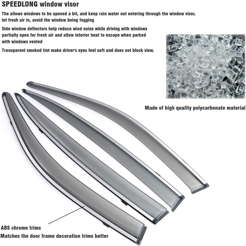 Car Window Visor Vent Shade Deflector Sun Rain Guards Q309