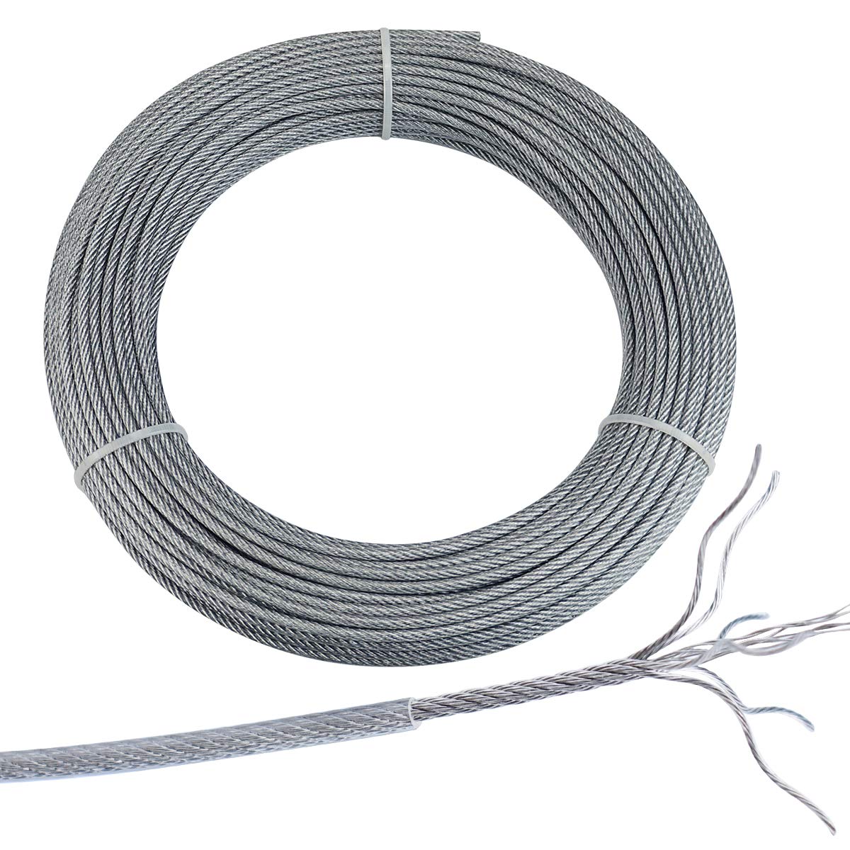 165 Feet Vinyl Coated Galvanized Steel Aircraft Cable for Railing Decking Stair Balustrade DIY Q30617