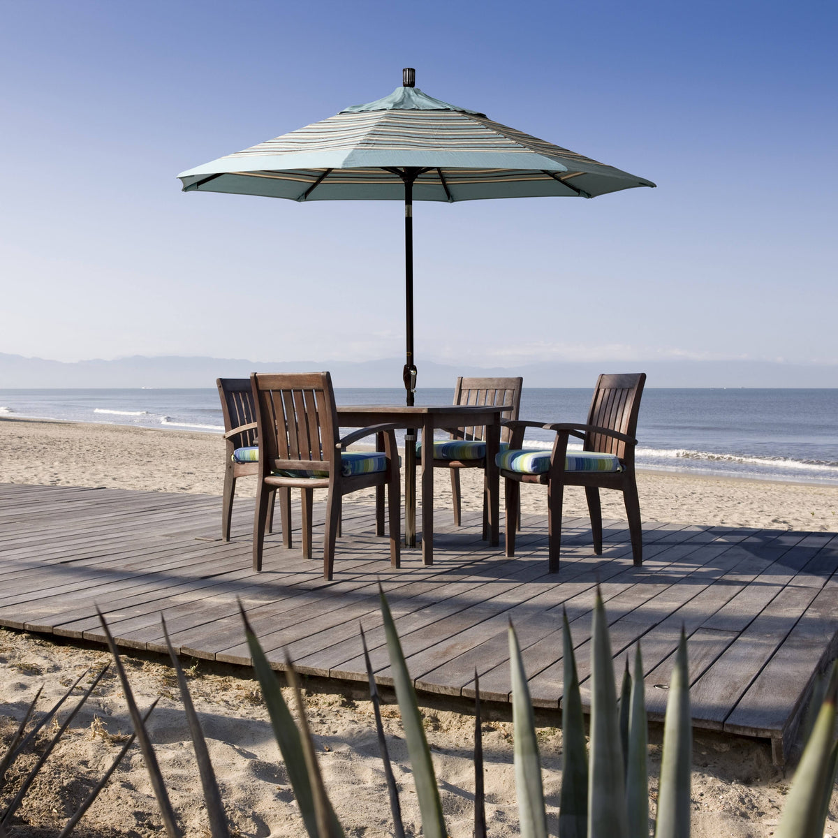 7.5 Foot Aluminum Market Umbrella Push Tilt Matte Black J692