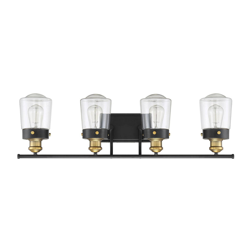 Vintage Black with Warm Brass 4 Light Bath Y875368