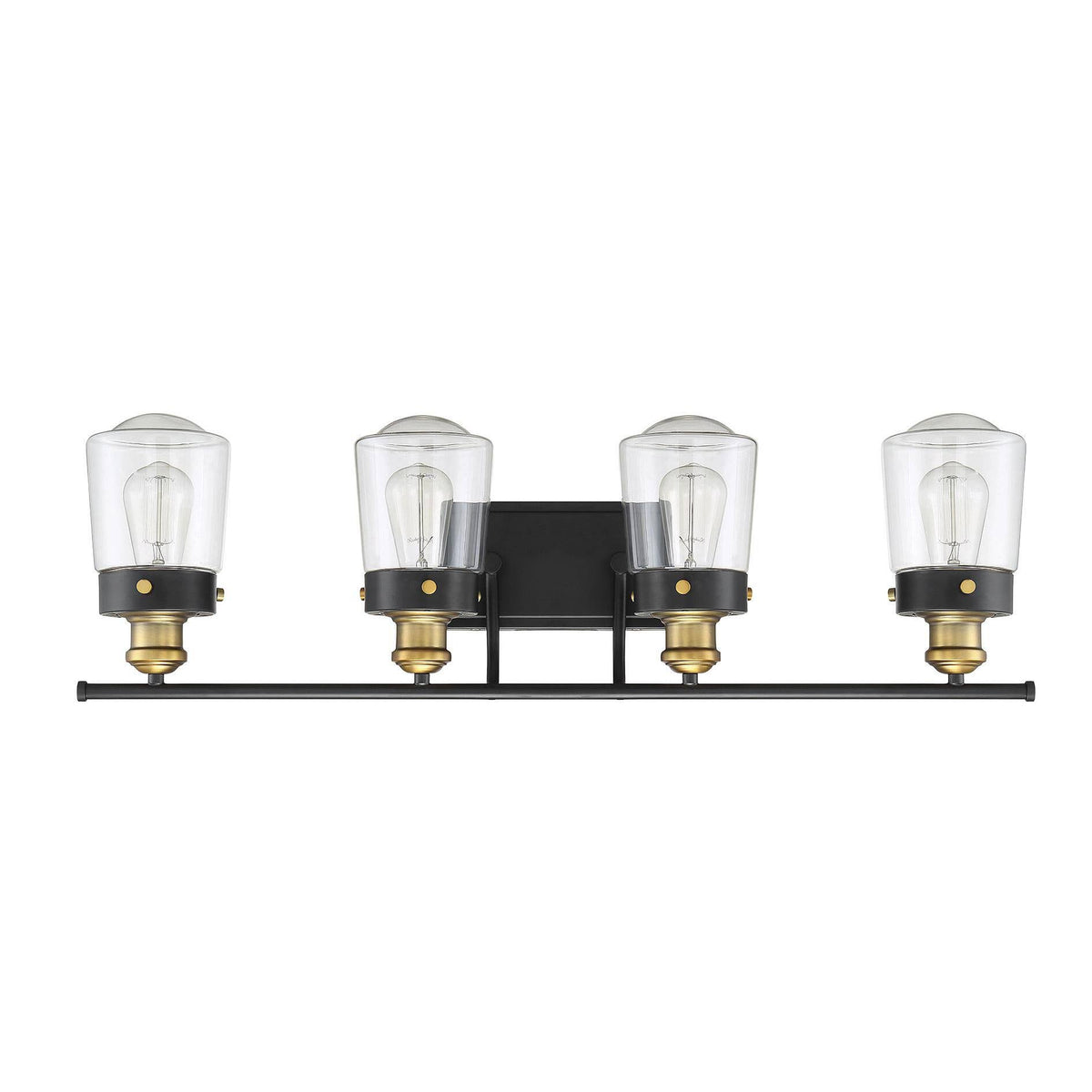 Vintage Black with Warm Brass 4 Light Bath Y875368