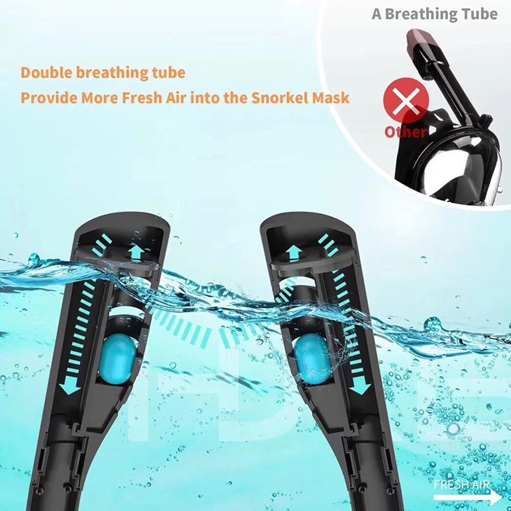 Snorkeling Diving Goggles with Silicone Double Tube B5333