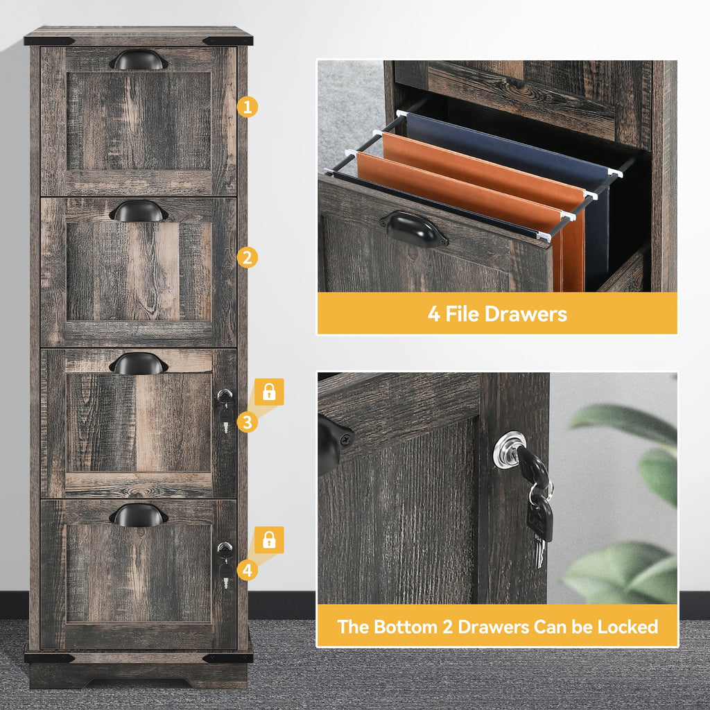 4 Drawer File Cabinet with Lock K48483