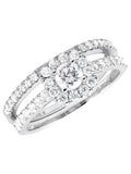 White Gold Halo Diamond Bridal Ring Set A4679