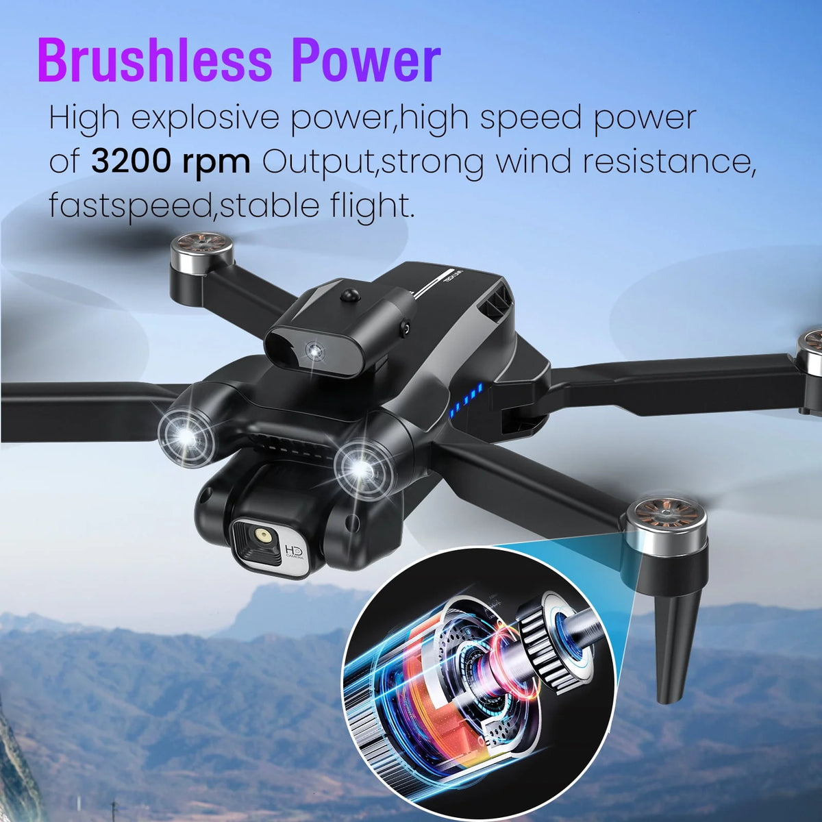 4K Camera Foldable Black Drone O951399