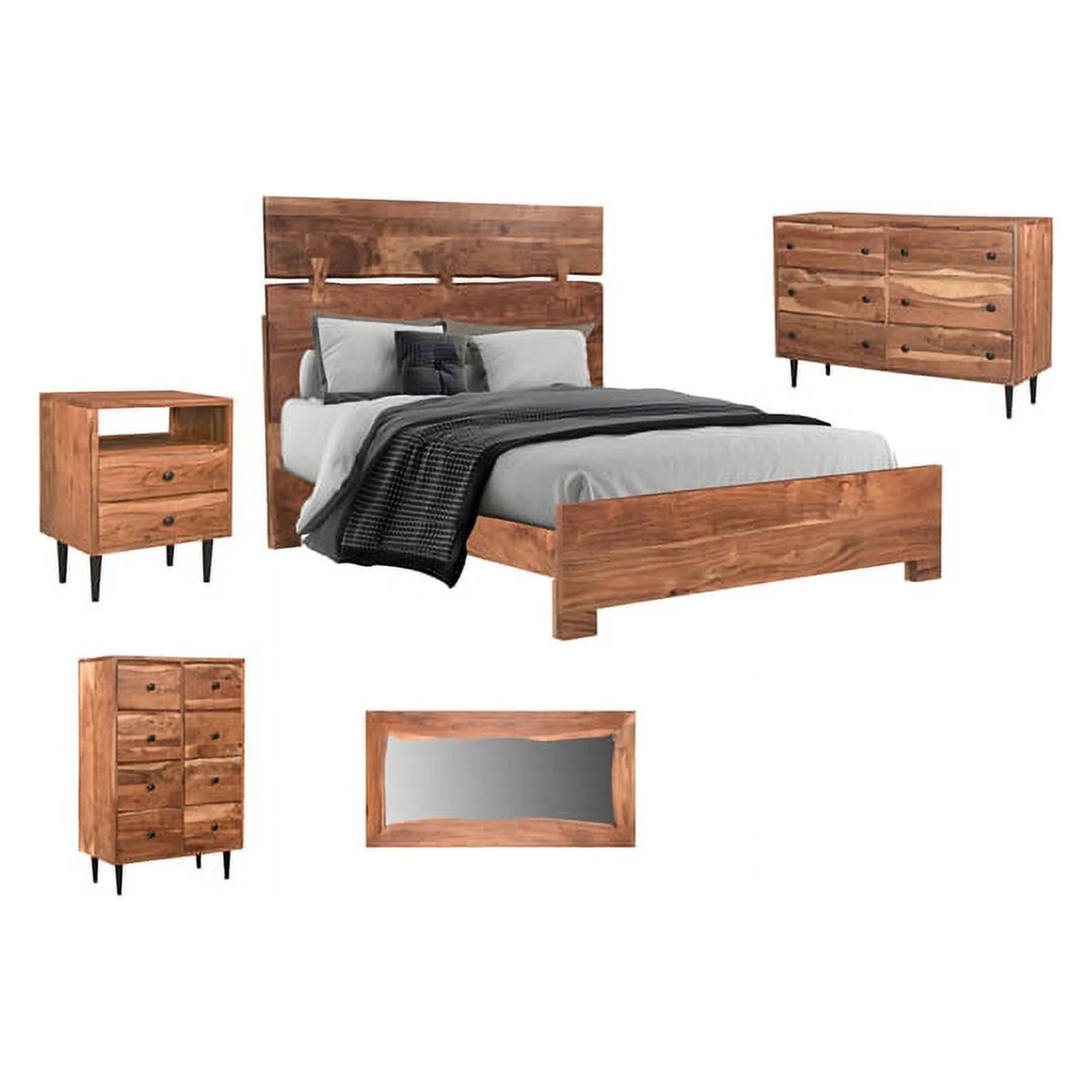 Solid Wood Queen Panel Bed Z17570