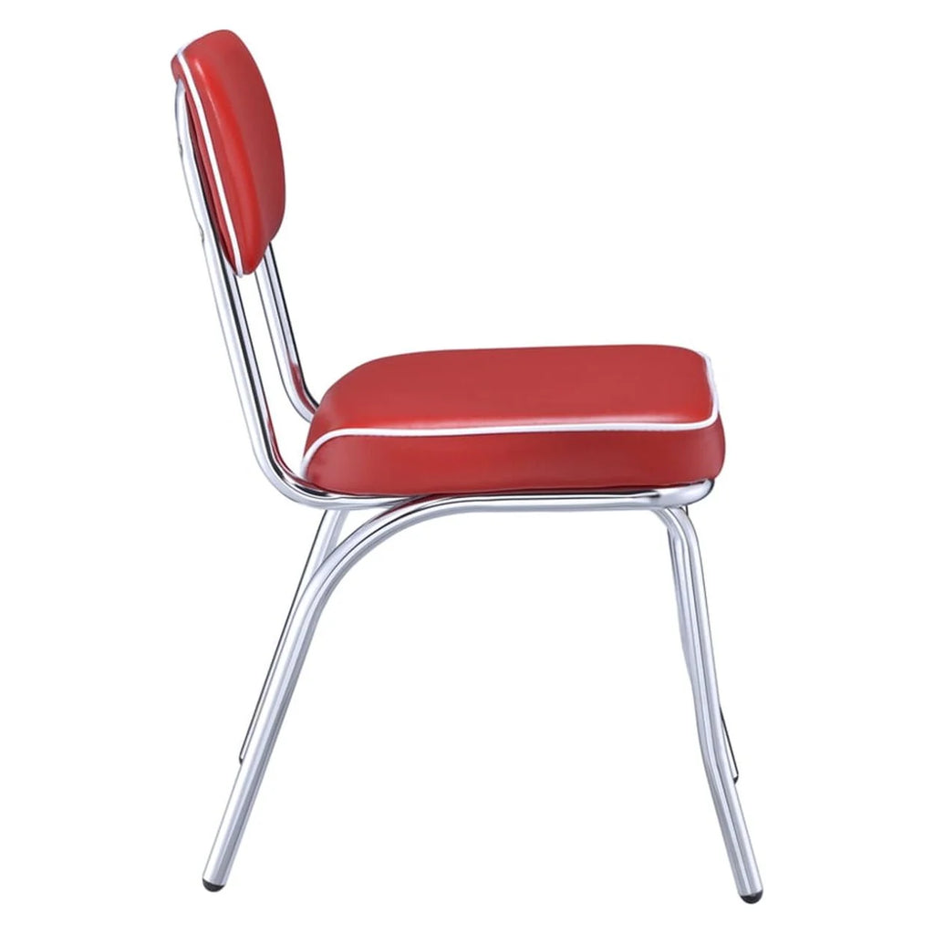 Red and Chrome Open Back Side Chairs Set of 2 M858465