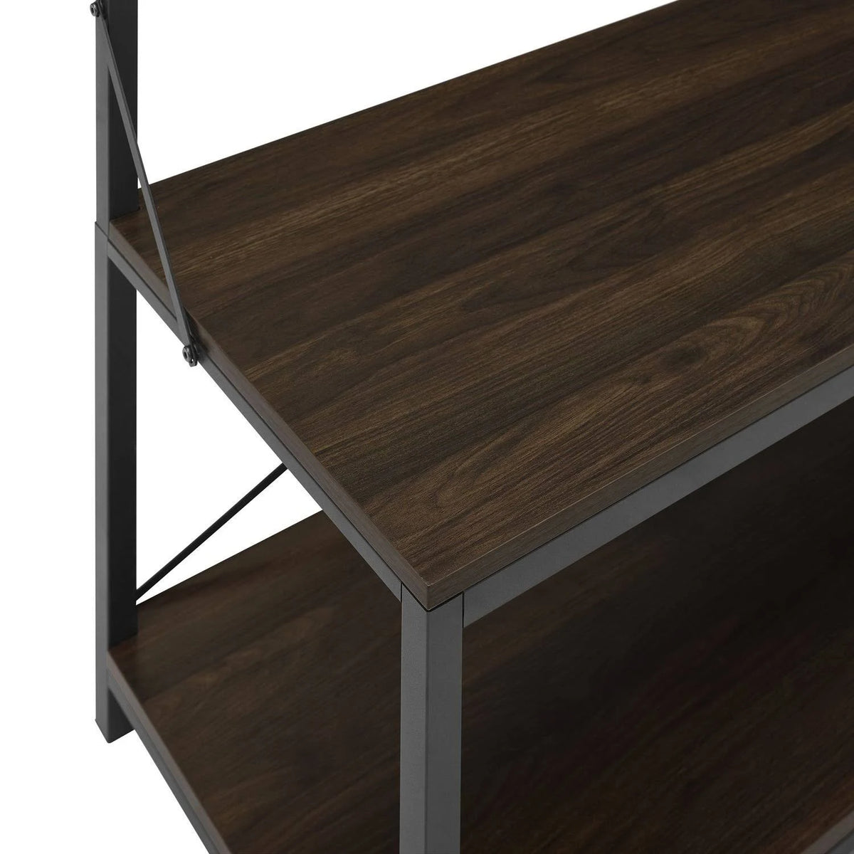 Industrial Metal and Wood Hall Tree - Dark Walnut K731273